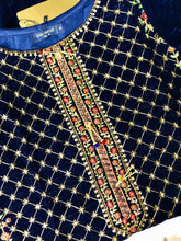 Load image into Gallery viewer, Navy Velvet Kurti
