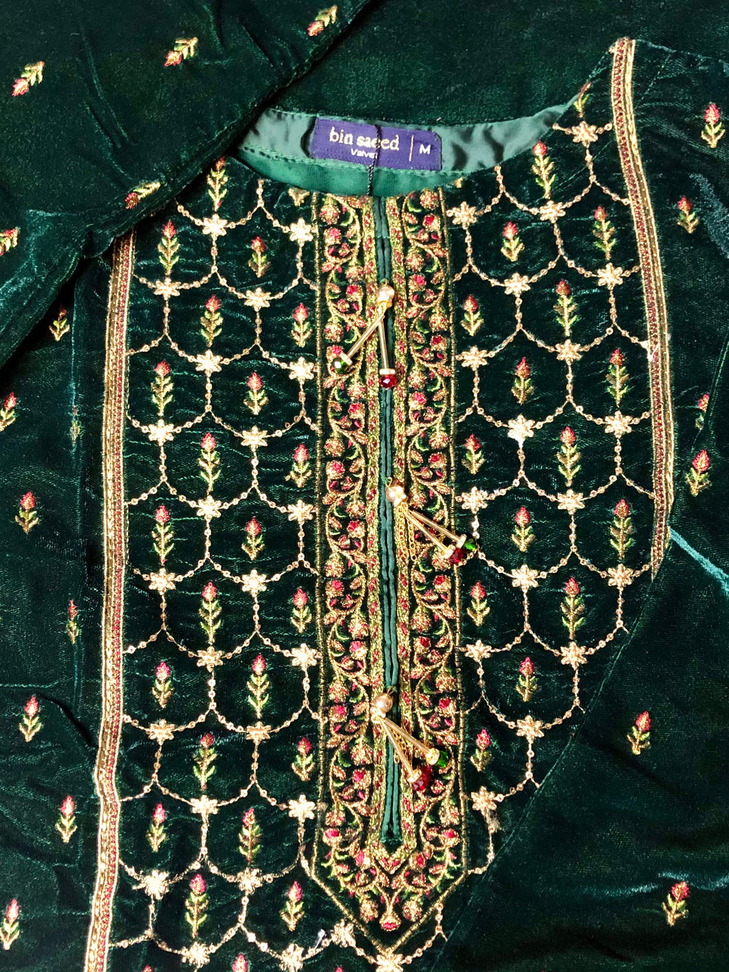 Emerald butta Velvet kurti