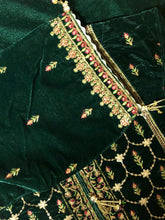 Load image into Gallery viewer, Emerald butta Velvet kurti
