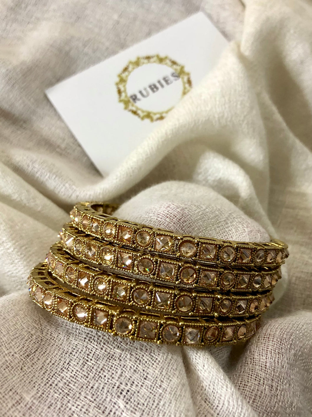 Square Polki Bangles