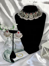 Load image into Gallery viewer, Aapti Necklace Set in Antique Silver
