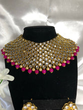 Load image into Gallery viewer, Preeti Necklace Set in Magenta
