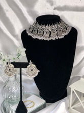 Load image into Gallery viewer, Aaheli Necklace Set in Antique Silver
