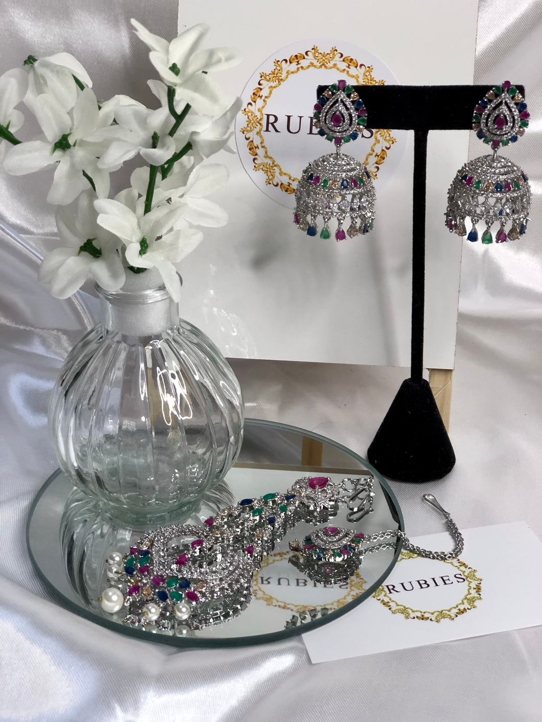 Tiara American Diamond Tikka Set