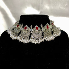 Load image into Gallery viewer, Aapti Necklace Set in Antique Silver
