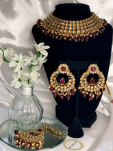 Load image into Gallery viewer, Priya Necklace Set in Maroon
