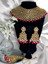 Load image into Gallery viewer, Preeti Necklace Set in Magenta
